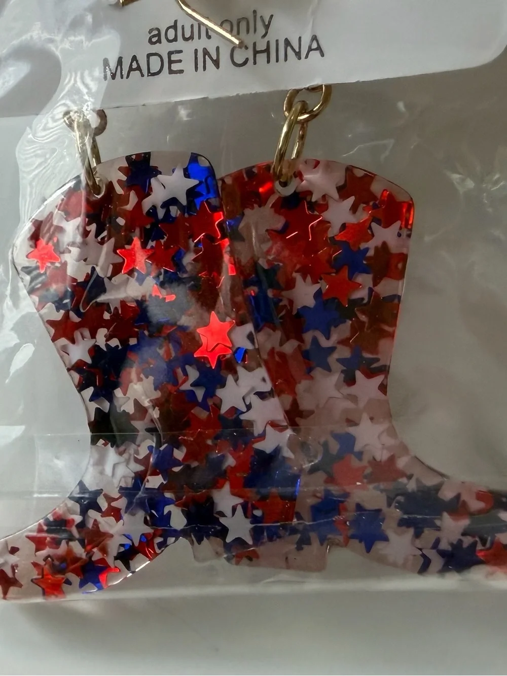 Patriotic Assorted Red White Blue Star & Flag Earrings Set